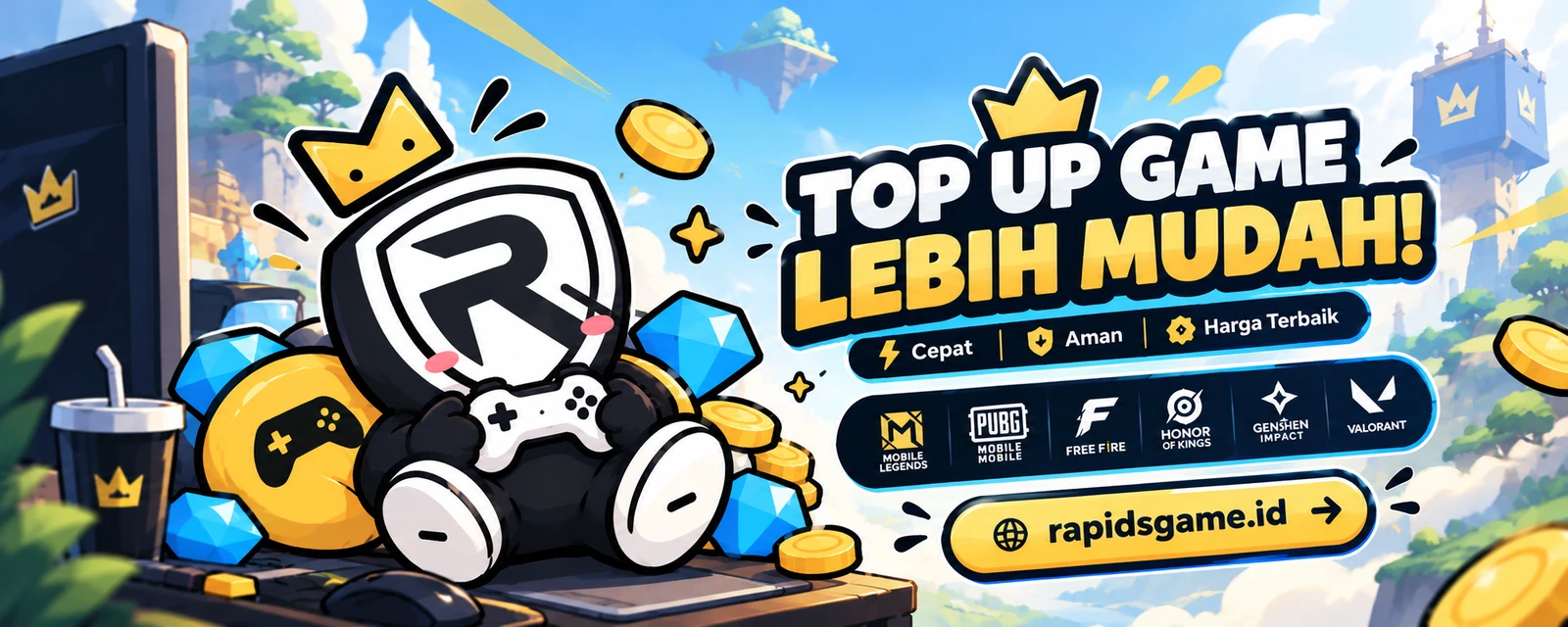 Top Up Game Lebih Mudah! — Cepat, Aman, Harga Terbaik di Rapidsgame.id